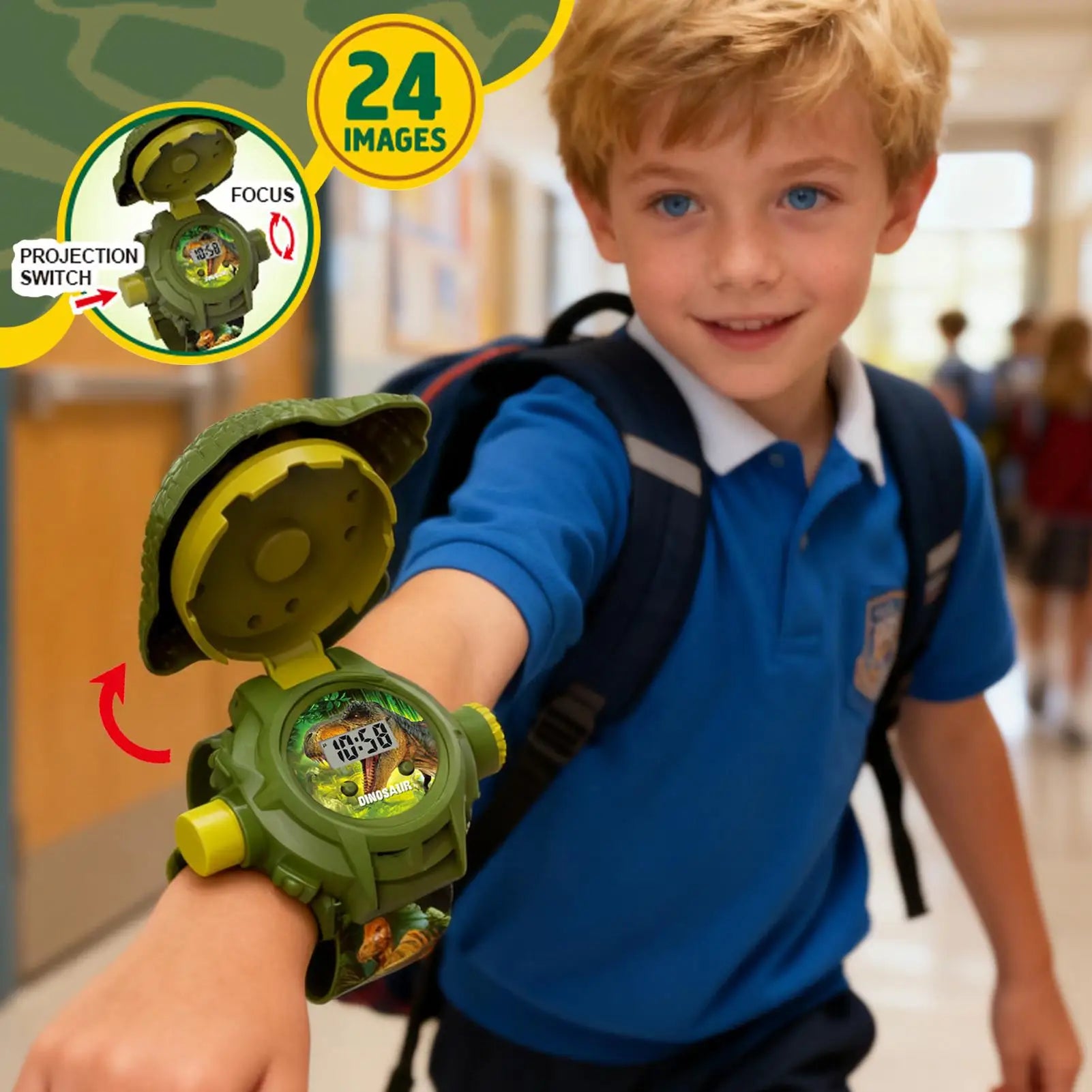Kids Digital Watch, Silicone Adjustable LED Screen Toy Wristwatch, Waterproof Electronic Clock for Boys Girls Birthday Gift