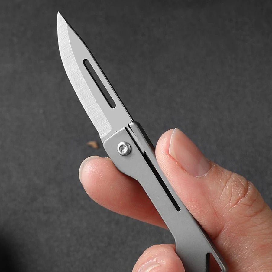 Titanium alloy outdoor utility knife mini folding knife portable pocket knife for express delivery box opening tool