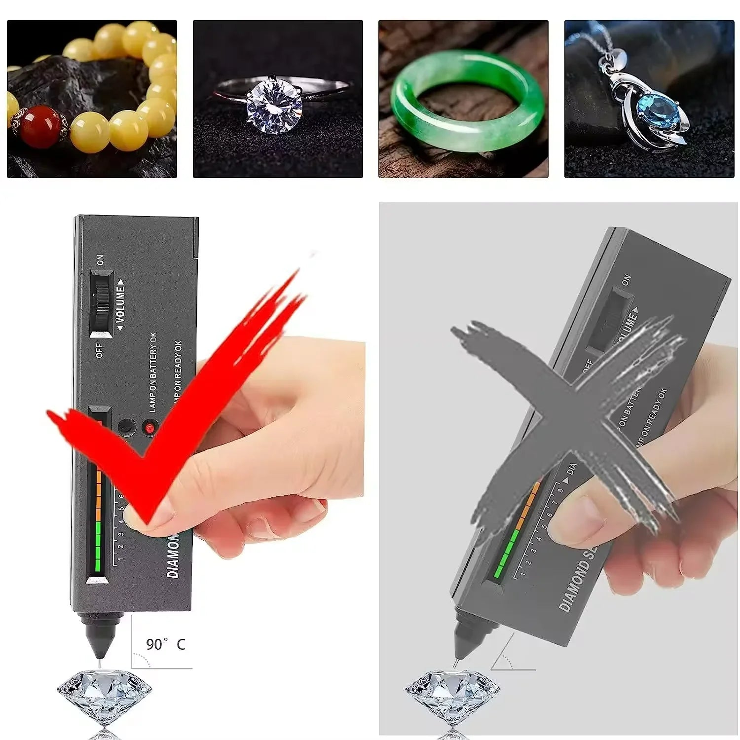 Portable Diamond Tester & Gemstone Selector – Moissanite/Ruby/Sapphire/Gold Purity Analyzer Jewelry Testing Pen Tool