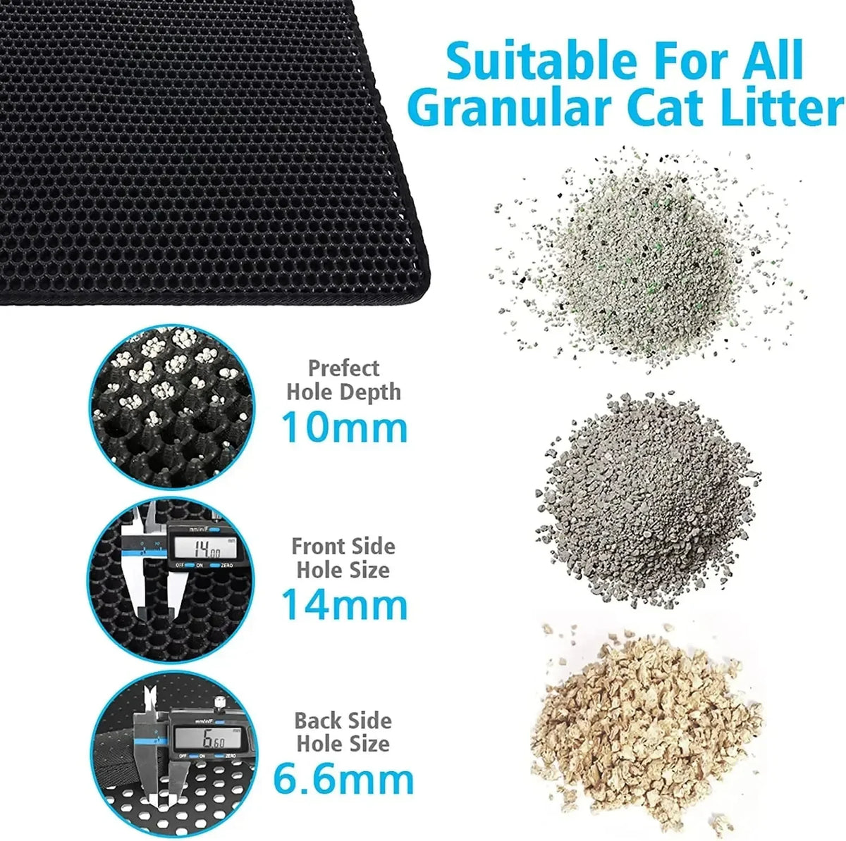 Waterproof Cat Litter Mat 2-Layer EVA Trapping Design