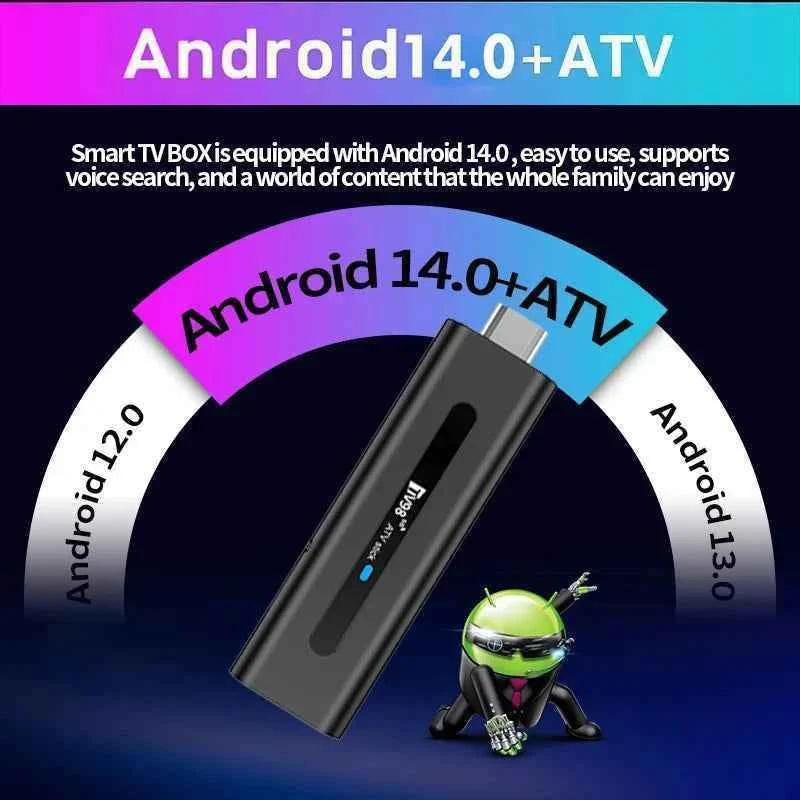 TV98 ATV Stick TV Stick Support HD 8K 4K Video BT5.0 4G 5G Dual WiFi6 Voice Remote Allwinner H313 Quad Core Smart 8GB 128GB iptv