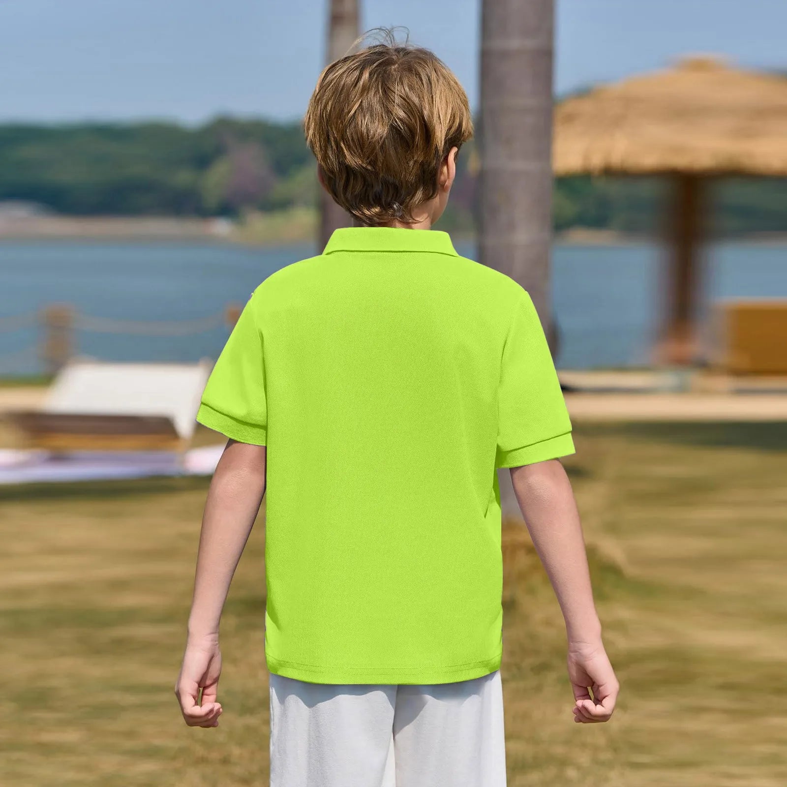 Polo Shirts Kids Basic Simple School Student Uniforms Class Uniforms Cultural Shirts Quick-Drying Turn-Down Collar for 6-11years