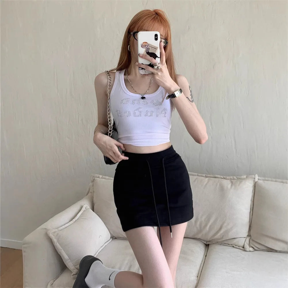 Pure Desire High Waist Slimming A Line Bodycon Short Skirt Summer New Half Skirt