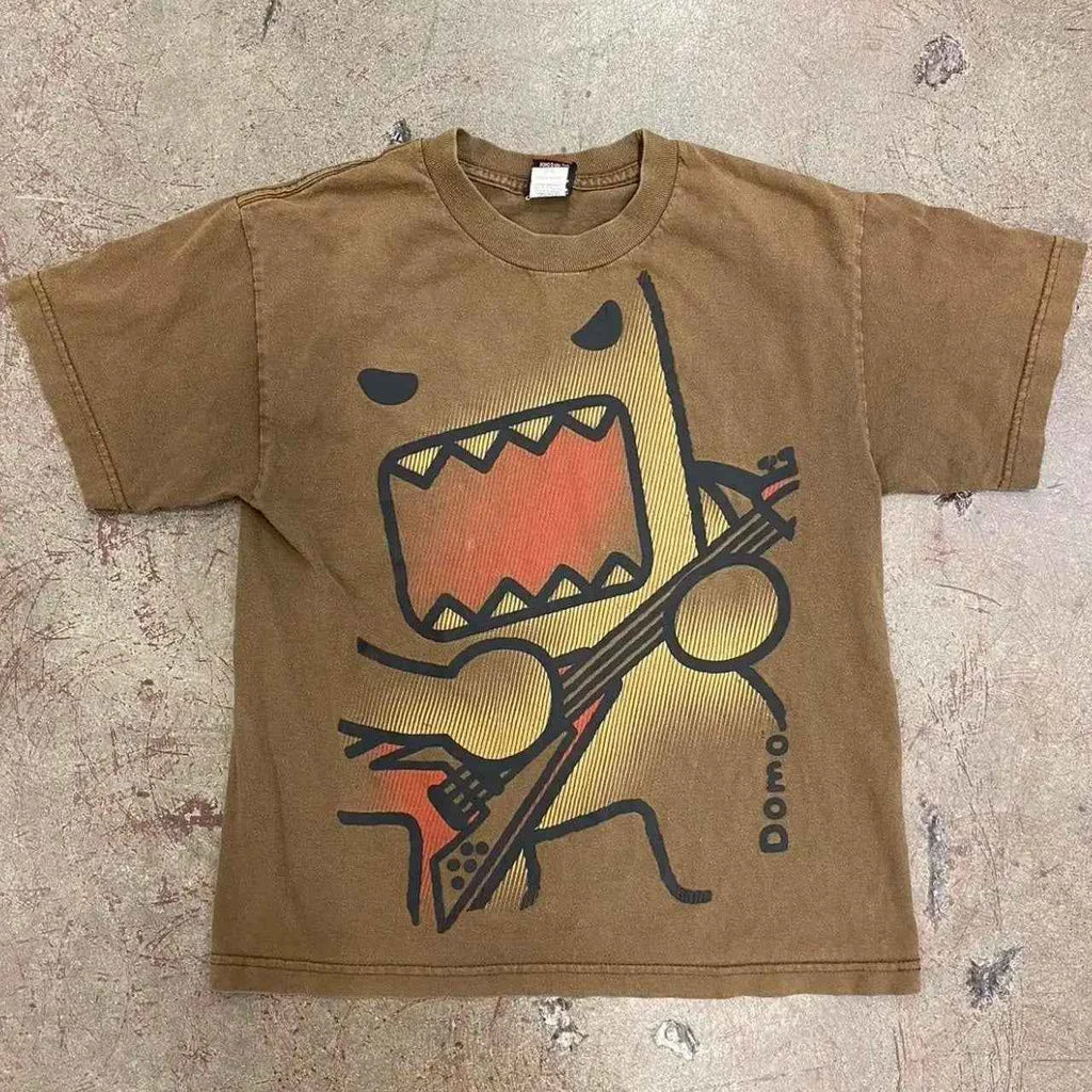 Y2K Kawaii Oversized T-Shirt Men Women Cotton Retro Print Loose Fit Funny Graphic Tee Unisex Matching Summer Trendy Streetwear