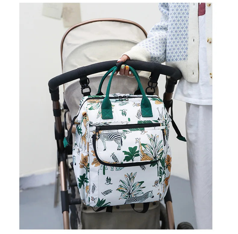 IYEAL Fashion Baby Nappy Bag Cute Animal Pattern Mommy Bag Multi Functional Large Capacity Diaper Bags for Babies Nursing Bags