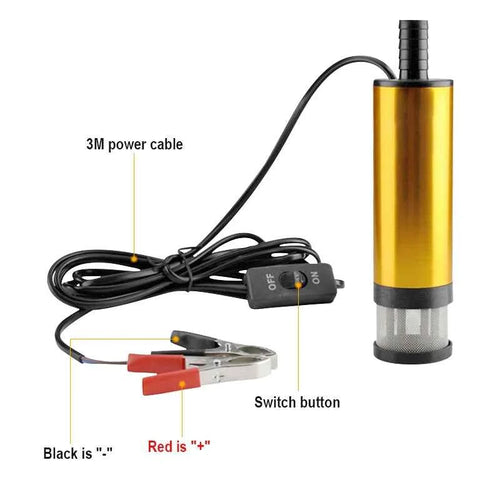 51MM 38MM Car Electric Oil Pump 12V 24V For Pumping Diesel Oil Water Submersible Aluminum Alloy Shell Fuel Transfer Pump