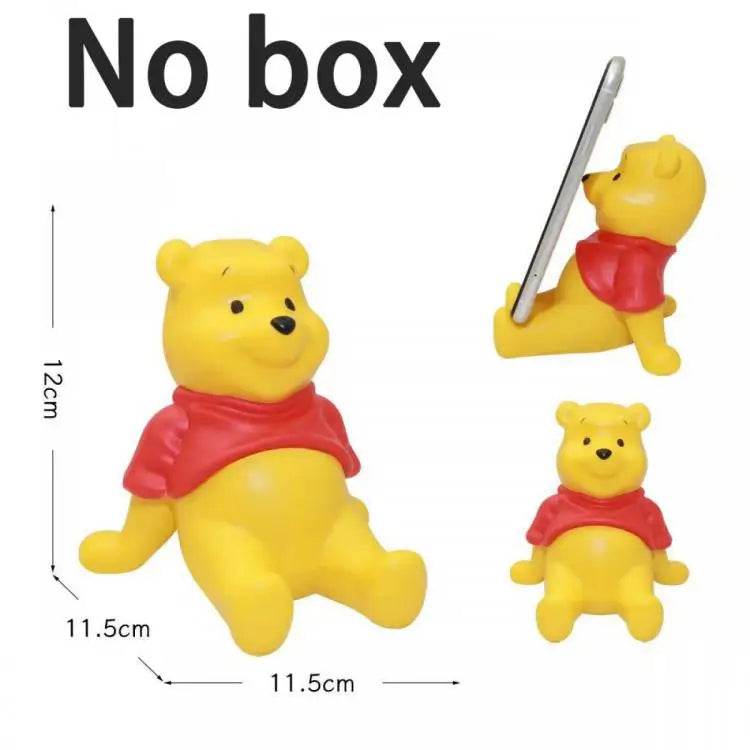 Funny Winnie The Pooh Phone Stand Holder for Desk Cute Bear Shape Universal Tablet Stand Dorm Room Decor Study Binge Watching