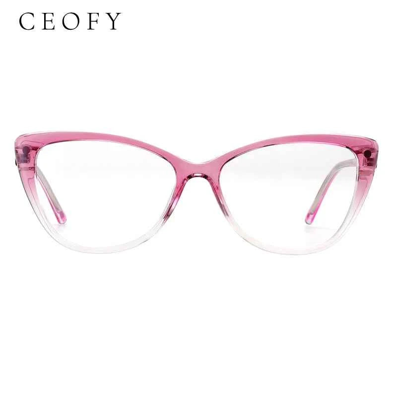 Ceofy Women Clip On Optical Glasse Frame Polarized Sunglasses Magnetism Vintage Cat Eye Eyewear Eyeglasses Frame High Quality