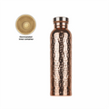 800ML Copper Water Bottle One-Click Open Lid Thermal Insulation Hammer Pattern Bottle Anti-Slip Silicone Base