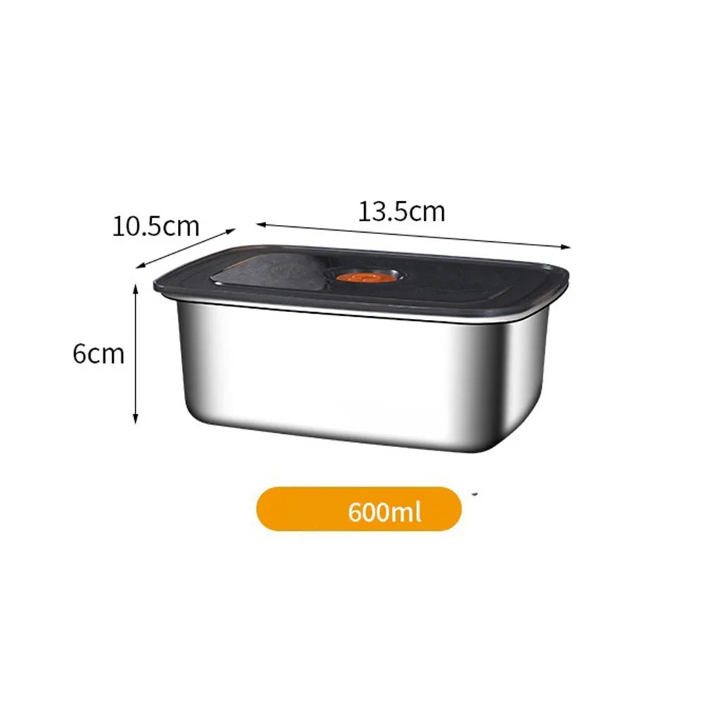 Stainless Steel Camping Lunch Box Large Capacity Refrigerator Freezer Storage Box Sealed Microwave Suitable Leak-proof Box