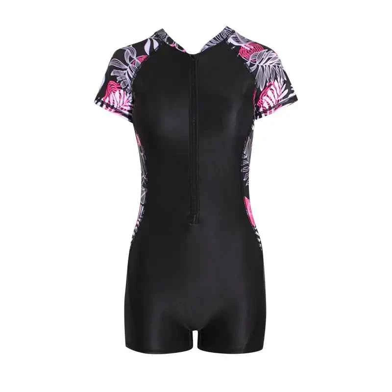 Middle-aged Elderly Mothers Professional Racing One-piece Large-size Swimsuit Women Sports Slim Students Hot Spring Swimsuit
