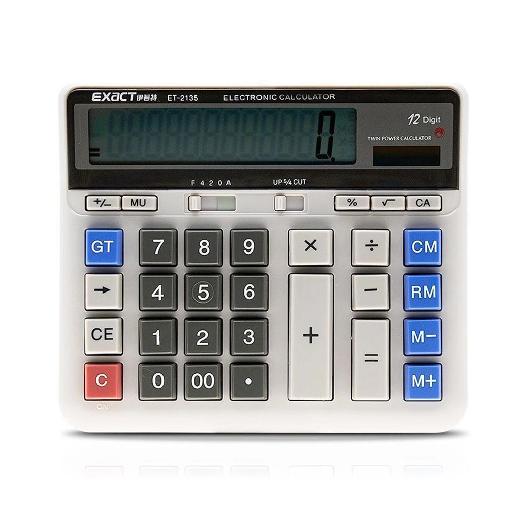 Large Computer Electronic Calculator Counter Solar & Battery Power 12 Digit Display Multi-functional Big Button  for Office