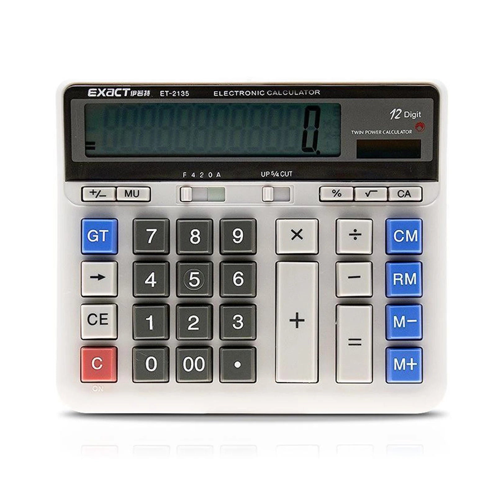 Large Computer Electronic Calculator Counter Solar & Battery Power 12 Digit Display Multi-functional Big Button  for Office
