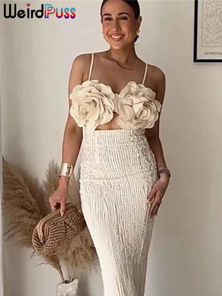 Weird Puss Patchwork Appliques Dress Women Sleeveless Sexy Backless 2025 Spring Summer Vacation Beach Stretch Party Long Bodycon