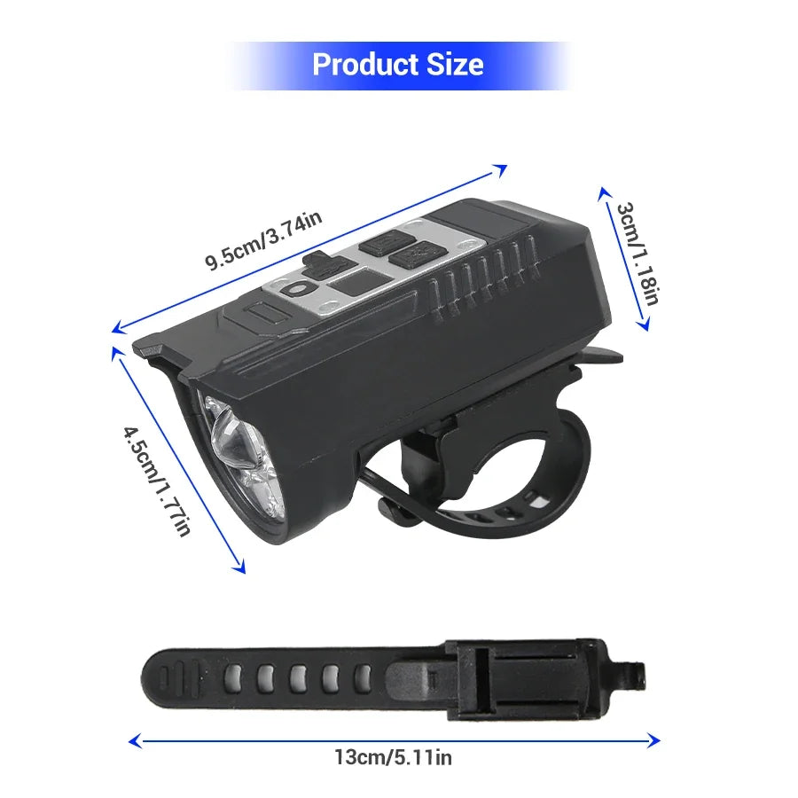 9 LED Bicycle Headlight Portable Rechargeable Bright Front Bike Lamp Ultralight Handlebar Lights Waterproof Cycling Flashlight