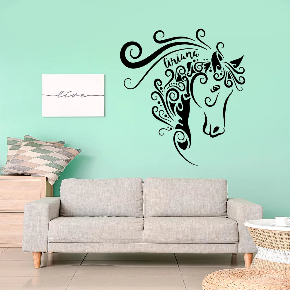 Horse Home Decoration Accessories For Bedroom Decoration Background Wall Art Decal Drop Shipping