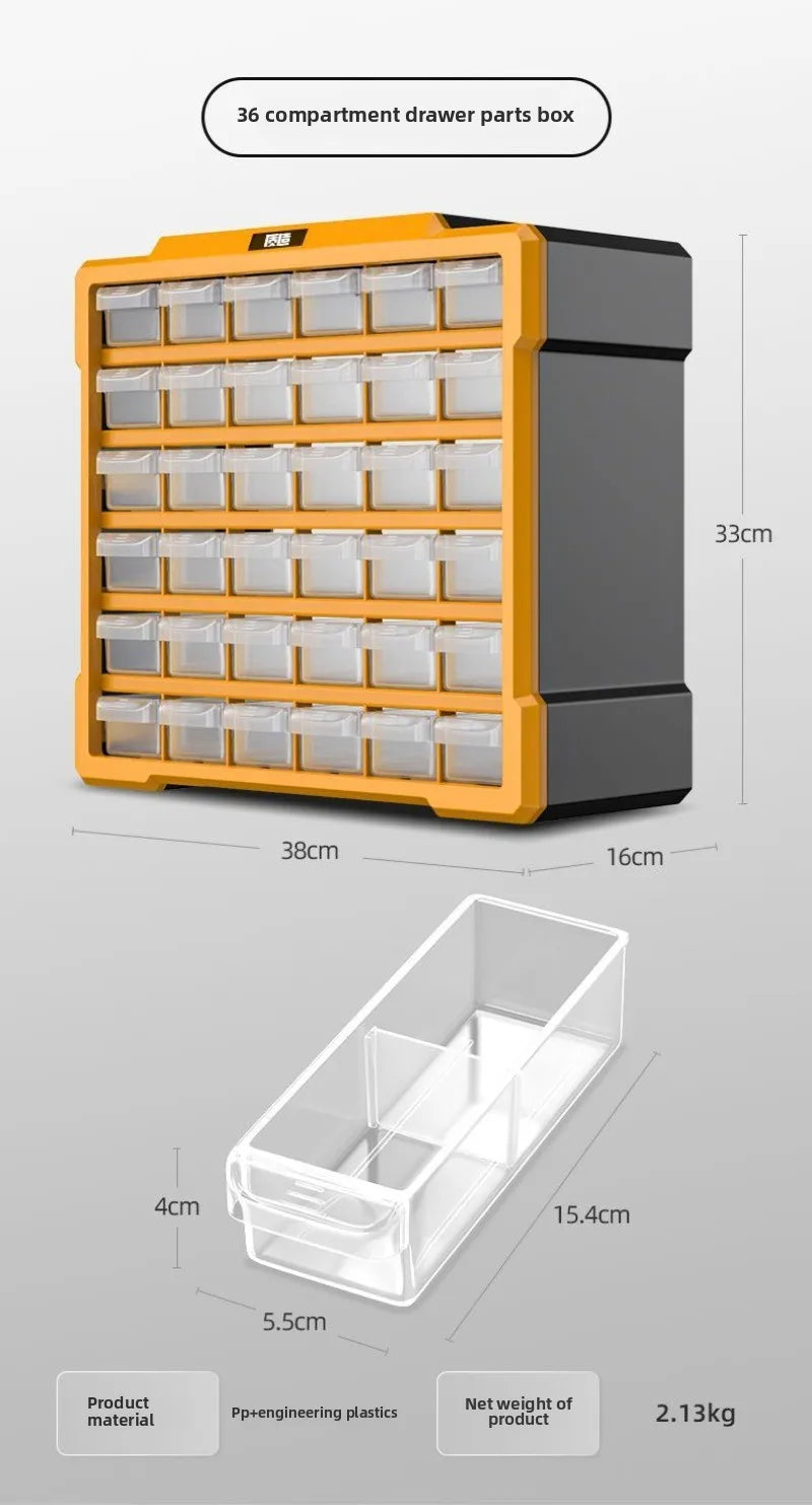 Hardware Toolbox Hanging Design Tool Parts Box Drawer-type Classification Storage Box Sturdy and Durable Tools Packaging