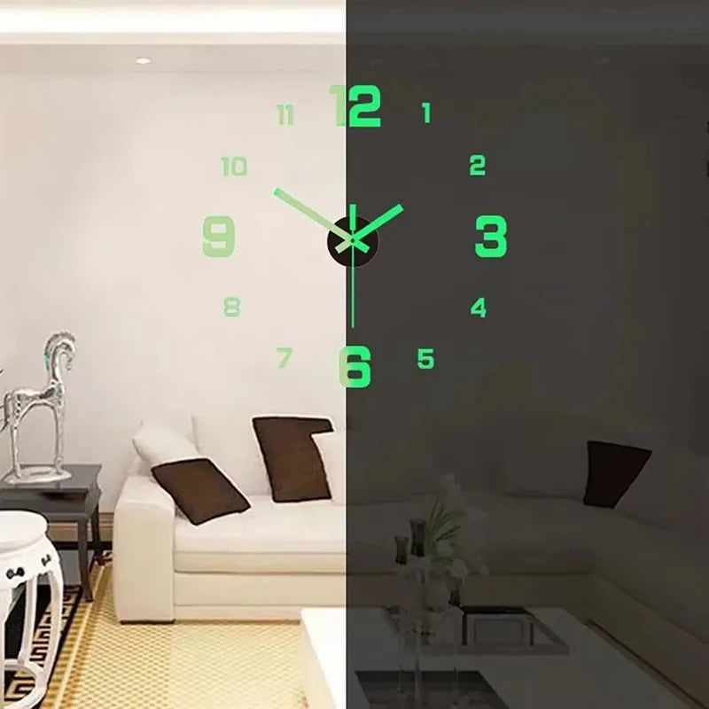 Luminous Wall Clock Digital Clock Wall Stickers Wall Clock For Living Room Home Decor Removable Modern Design Easy To Install