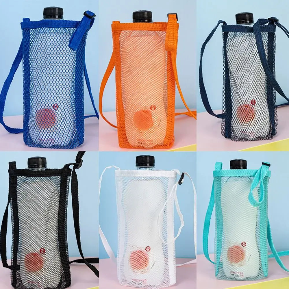 Outdoor Sport Water Bottle Cover Sport Camping Accessories Cup Sleeve Mesh Cup Sleeve Pouch With Strap Cup Accessories