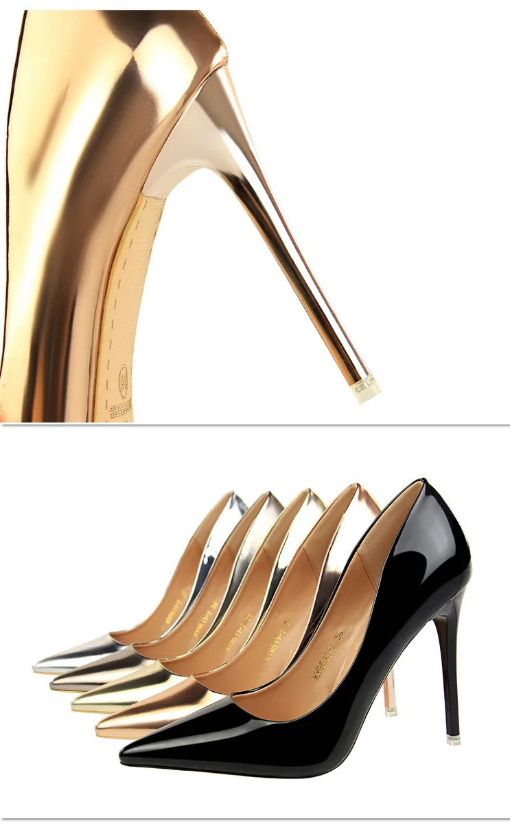 BIGTREE Shoes Classic Pumps Patent Leather Women Pumps Fashion Women Wedding Shoes High Heels Stiletto 10.5 Cm 7.5 Cm Lady Shoes