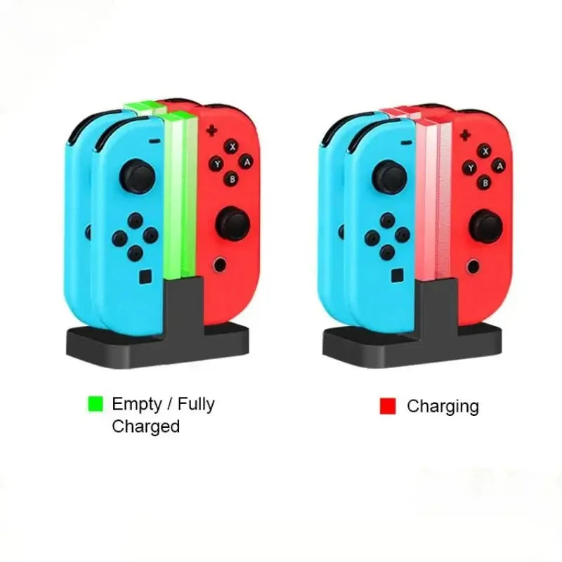 4 In 1 LED Charger Stand Dock Station Indicater for Nintendo Switch NS for Joy-Con Controller Stand Holder Charging Dock Station