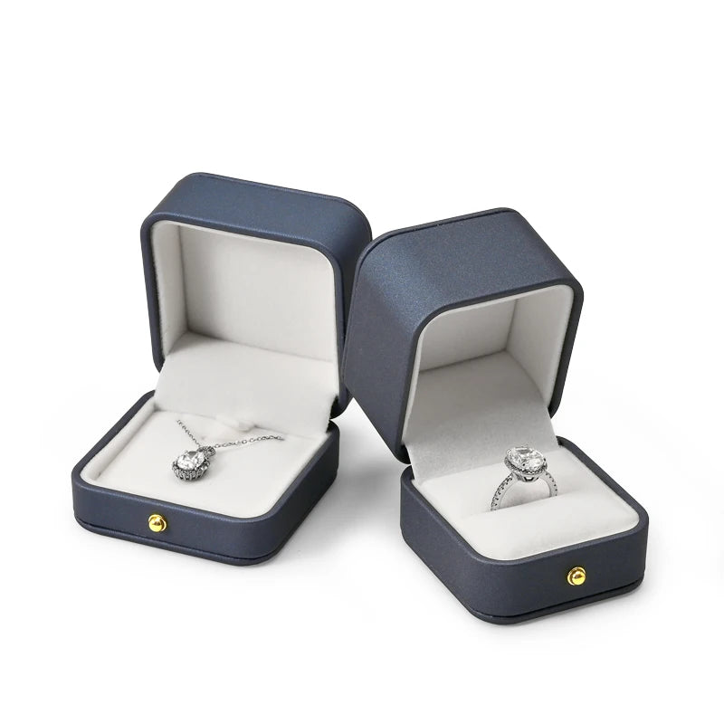 Oirlv Jewelry Ring Box Leather Earring Necklace Pendant Gifts Display Box For Proposal Engagement Wedding Case Jewelry Organizer