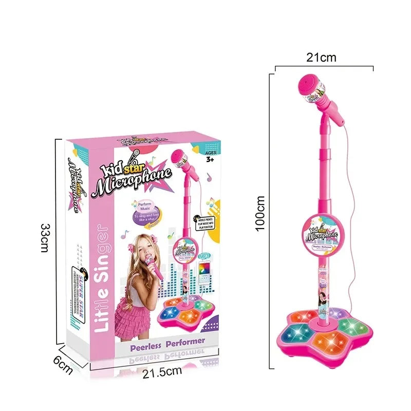 Kids Microphone Stand Toy Portable Children's Karaoke Electronic Durable Party Karaoke Microphone Stand Kids Karaoke Machine