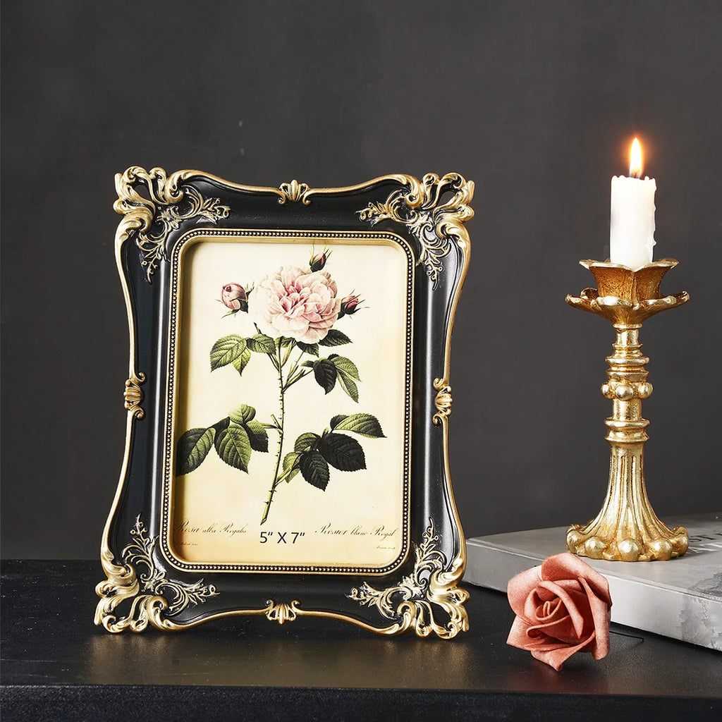 1PC, European Retro Black Patterned Resin Material Home Living Room Decor, Suitable for Bedroom Decor Home Photo Decoration