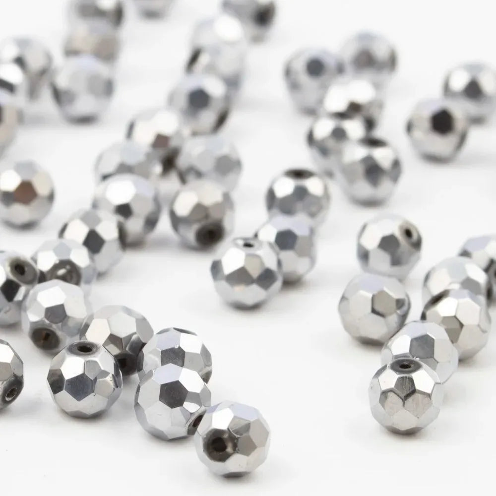 3 4 6 8mm Round Crystal Beads Faceted Colorful Glass Beads Loose Spacer Bead for Jewerly Making Needlework Bracelet Necklace DIY