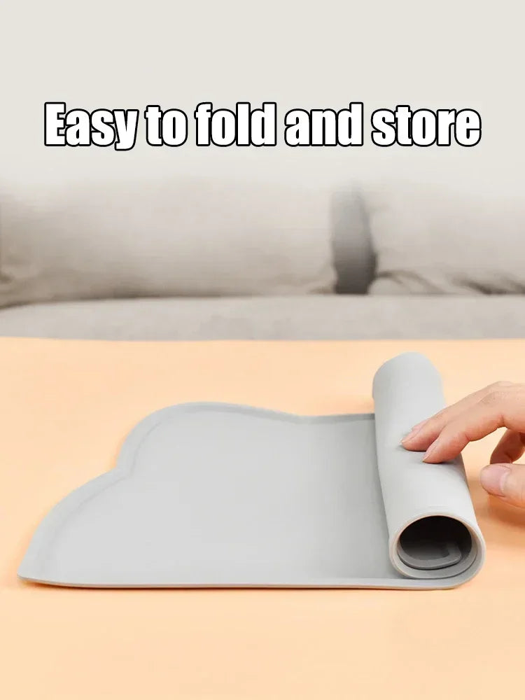Special Silicone Feeding Mat for Dogs & Cats, Waterproof Non-Slip Anti-Spill Pet Bowl Tray