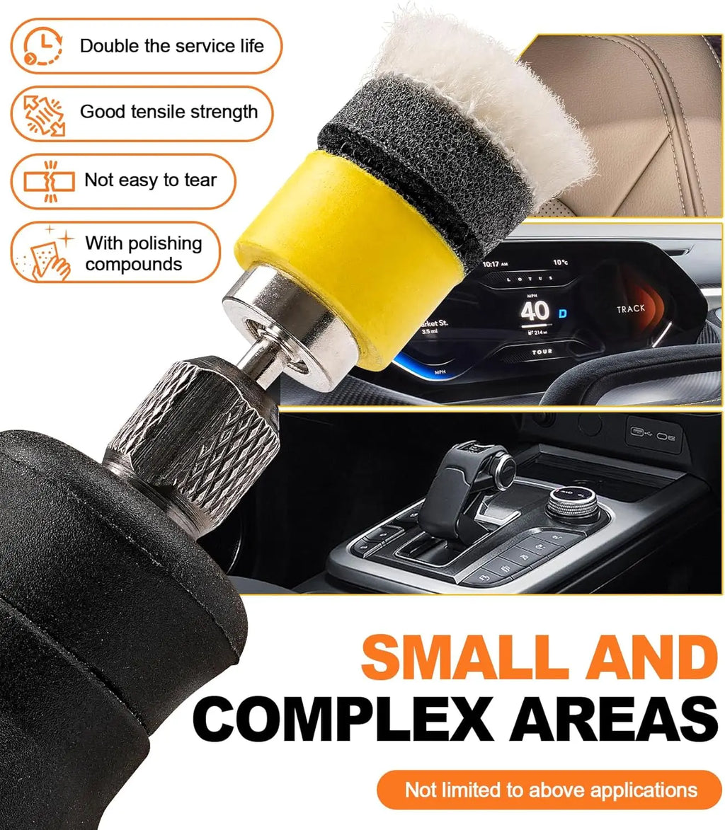 22Pcs Mini Buffing Polishing Pads Kit, Car Details Mini Polisher Foam Pads for Drill Rotary Tool Buffer Tight Area Paint Polish