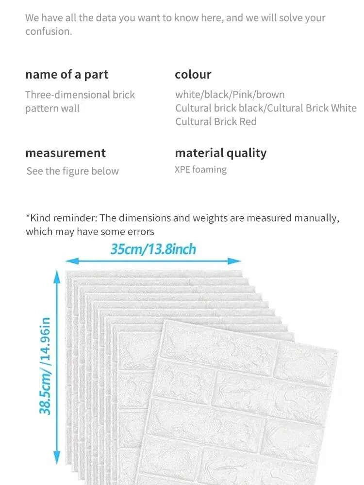 3D Three-dimensional Wall Stickers Self-adhesive Wallpaper Anti-collision Decorative Stickers 10pc