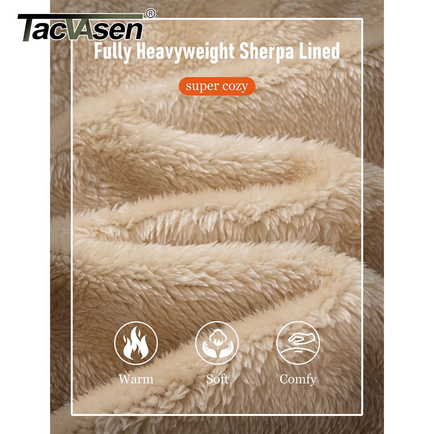 TACVASEN Men's Zip Up Hoodie Sherpa Lined Hooded Sweatshirt Winter Heavyweight Hoodies Warm Thick Fleece Jacket Casual Outwear