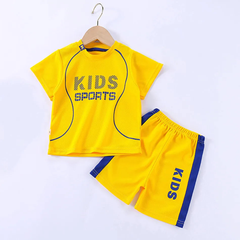 Baby T Shirt Shorts Boy Girl Summer Quick Drying Tops Bottoms Kids 2 Pcs Clothing Set Children Sleepwear Football Sport Clothes