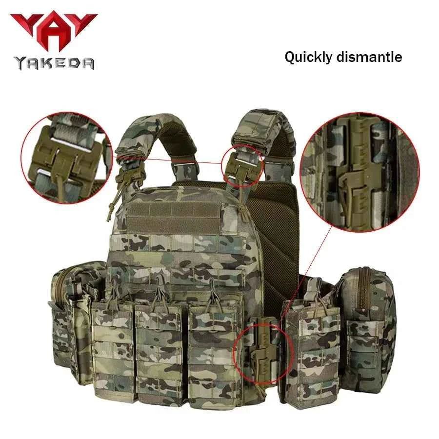 YAKEDA Quick disassembly training vest, detachable and expandable, comfortable, breathable, wear-resistant and tear resistant