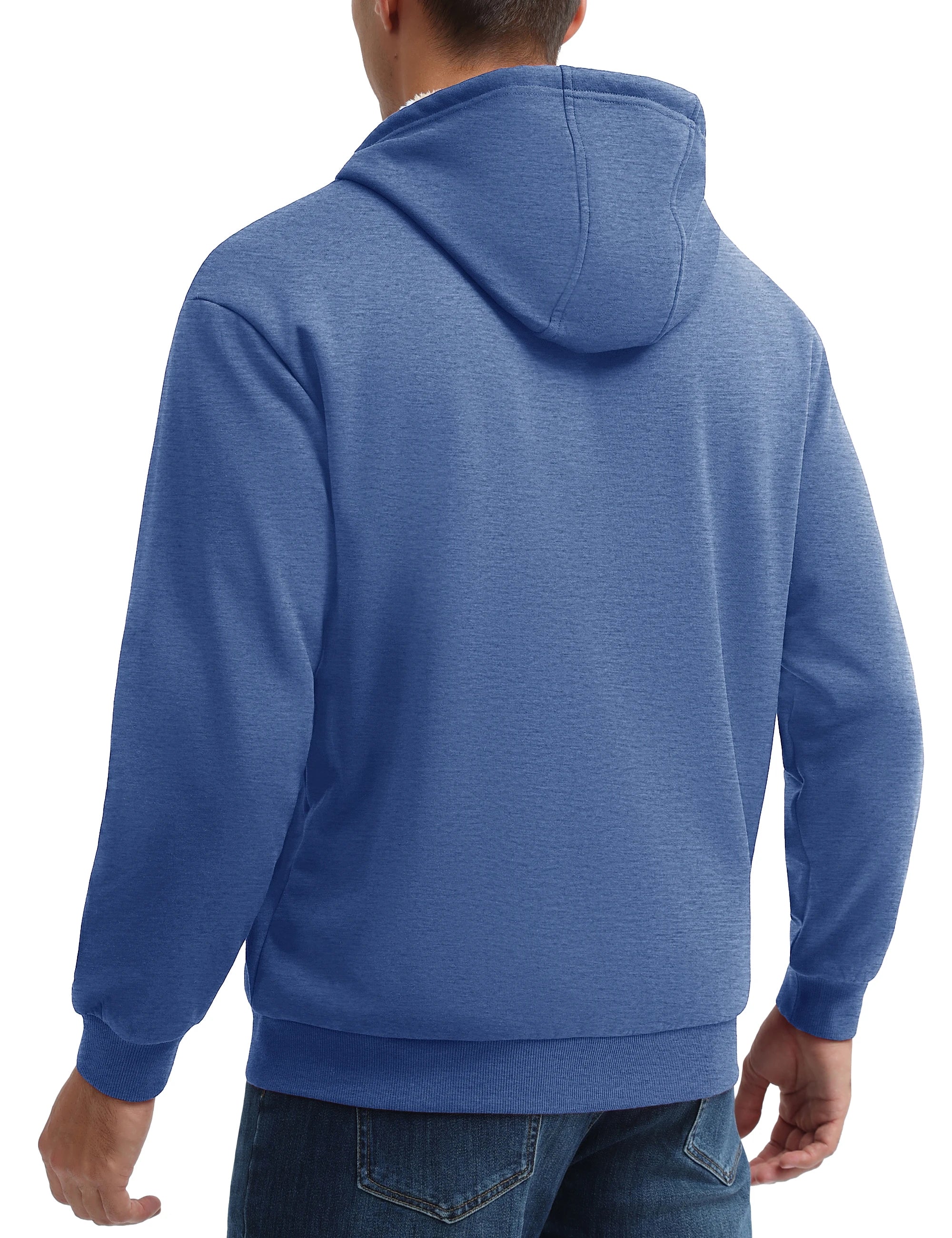 TACVASEN Men's Zip Up Hoodie Sherpa Lined Hooded Sweatshirt Winter Heavyweight Hoodies Warm Thick Fleece Jacket Casual Outwear