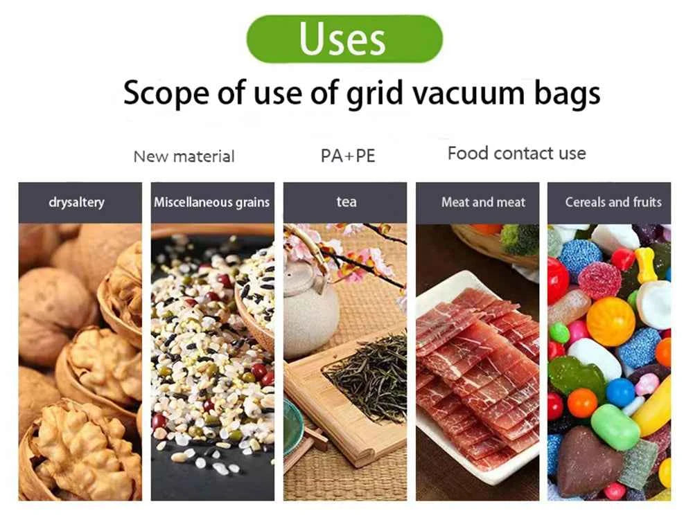 1 Rolls Vacuum Bags For Food, 500cm Per Roll,Reusable, BPA-free,Food Vacuum Sealer Bags For Vac Storage Meal Prep Sous Vide