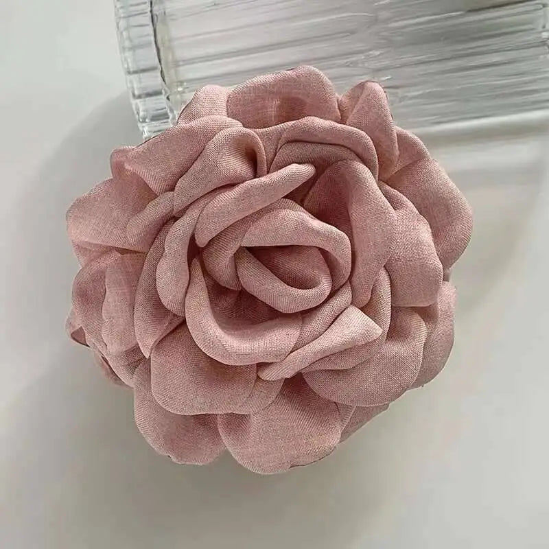 9cm Large Flower Hair Barrettes French Crab Claw For Women Hair Accessories Korean Back Of Head Shark Clip Girls Gifts