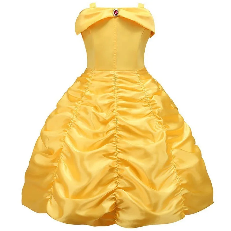 Girl Princess Cinderella Dress Elsa Anna Mermaid Jasmine Belle Snow White Costume Girls Birthday Party Halloween Dress 2-10 Year