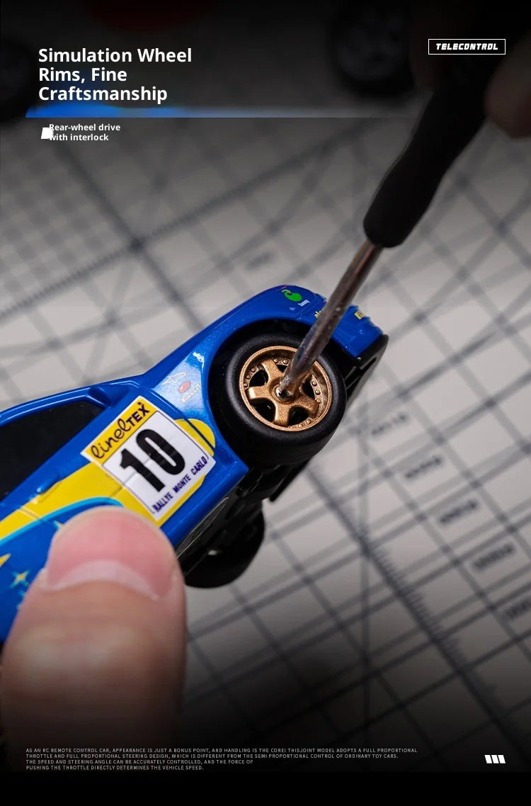 WHOOSH Licensed 1:43 Scale Mini RC Drift Car Full Proportional Remote Control Subaru WRC WRX STI Mazda RX7 Desktop Toy For Boys