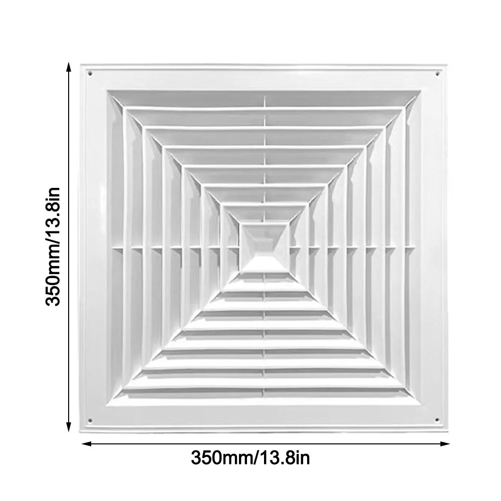 New Plastic Air Vent Grille With Flaps Square Duct Heating Vents Silent Operation White Exhaust Fan Cover Ceiling Mount