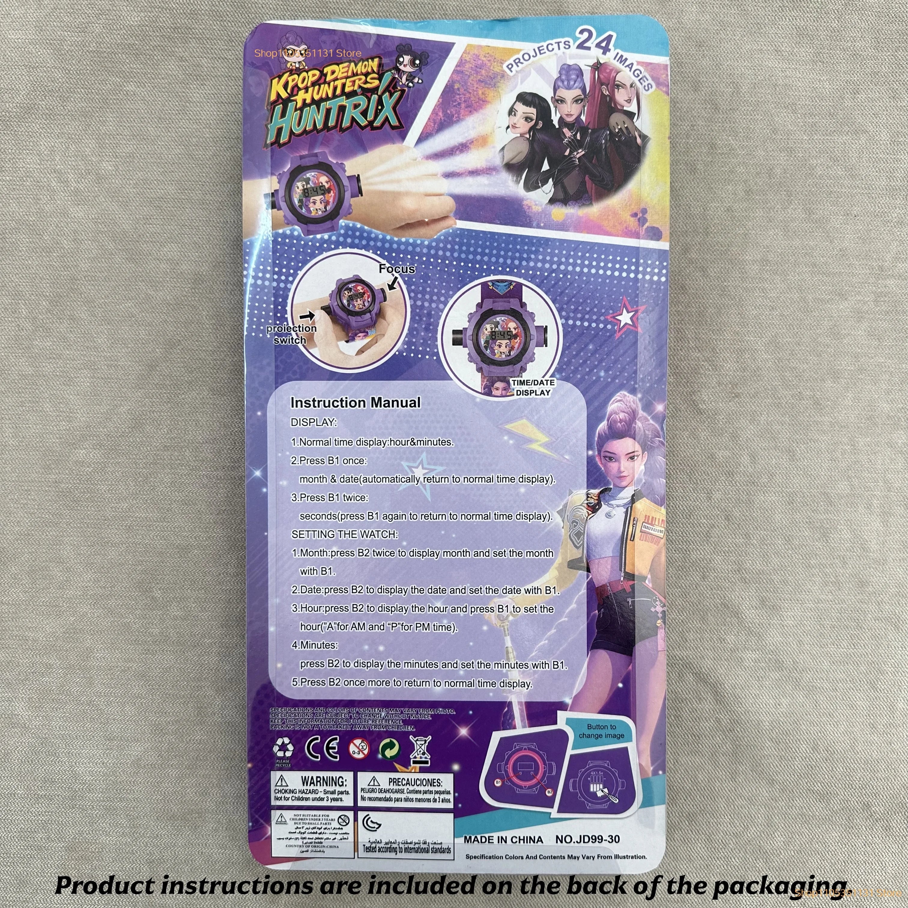 Kids Projection Watch 24 Images Cartoon Digital Electronic Wristwatch Multifunctional Toy Watch for Fans Birthday Party Favors
