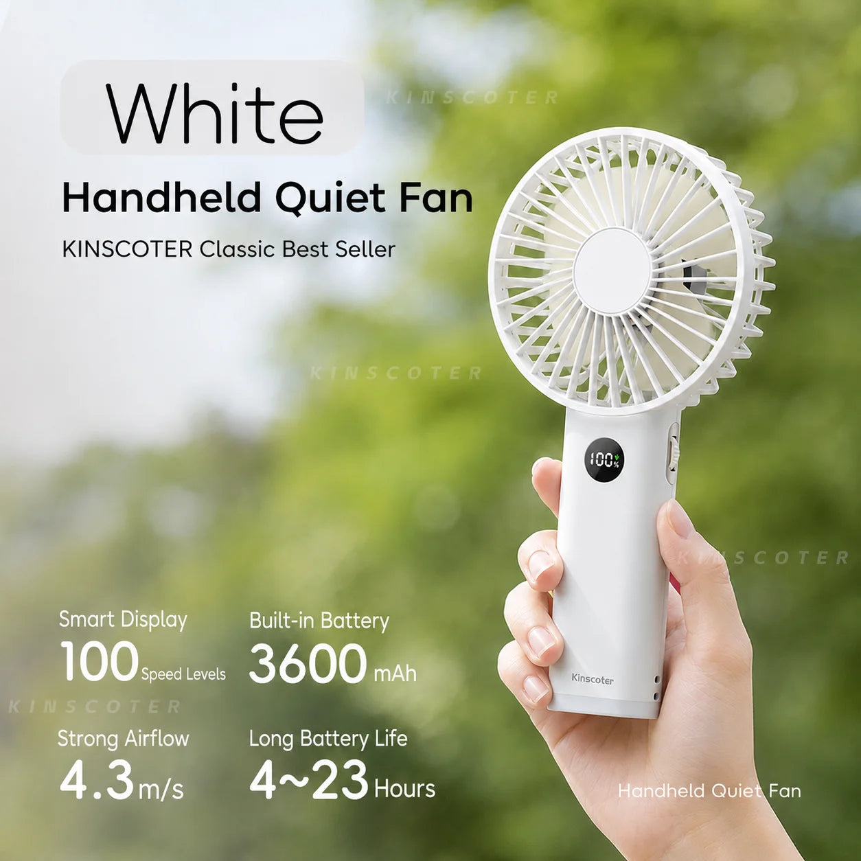 New Handheld Personal Fan Portable Mini USB Hand Fan 3600mAh Rechargeable Mini Fan with Stepless Speed Control Display Nightligh