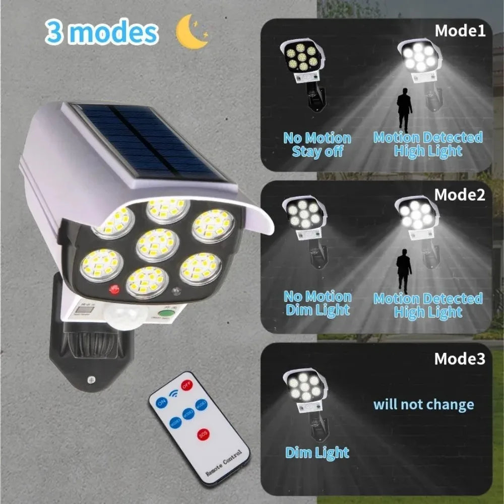 Outdoor Solar Motion Sensor Flood Light With Camera