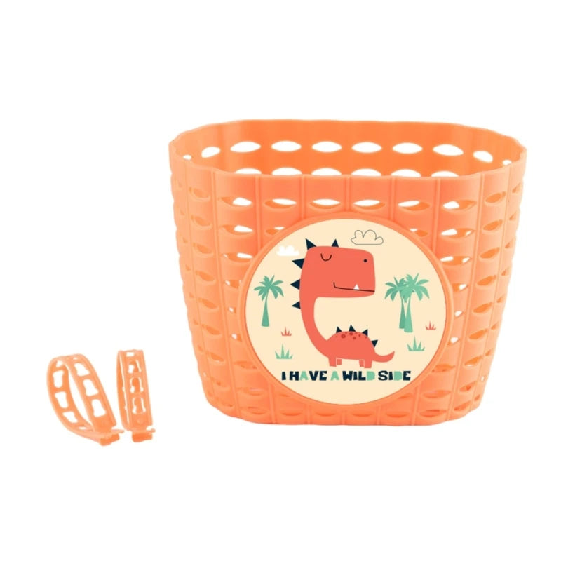 Kids Bike Basket for Boy Girl Front Bicylcles Handlebars Waterproof Basket with Fastens Strap Teen Small Bike Basket