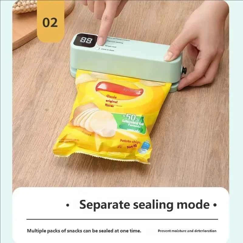 HOMEFISH Mini Wireless Rechargeable Vacuum Sealing Machine Household Food Bag Plastic Sealing Kitchen Packaging Device