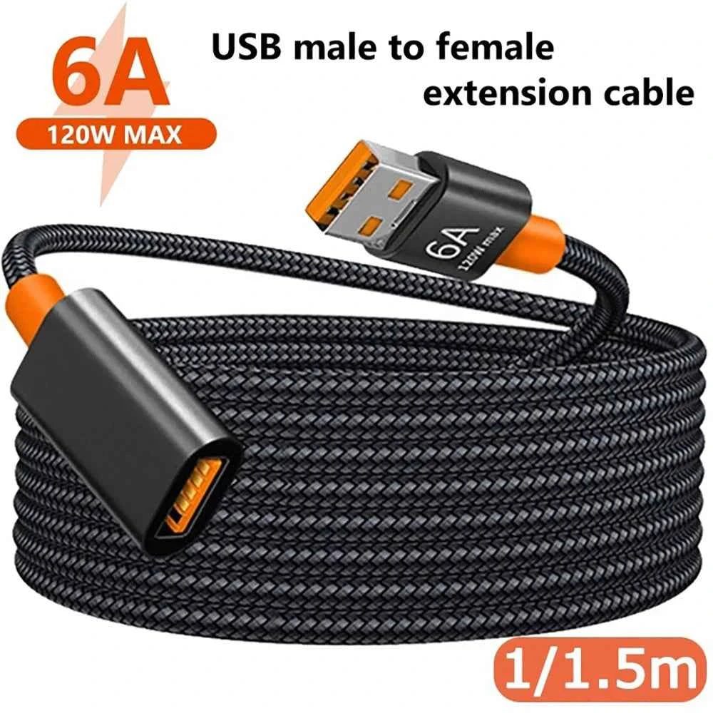 6A USB 3.0 Extension Cable Nylon Braided Male To Female High Speed Transmission Data Cable For Computer Camera Printer TV Cable