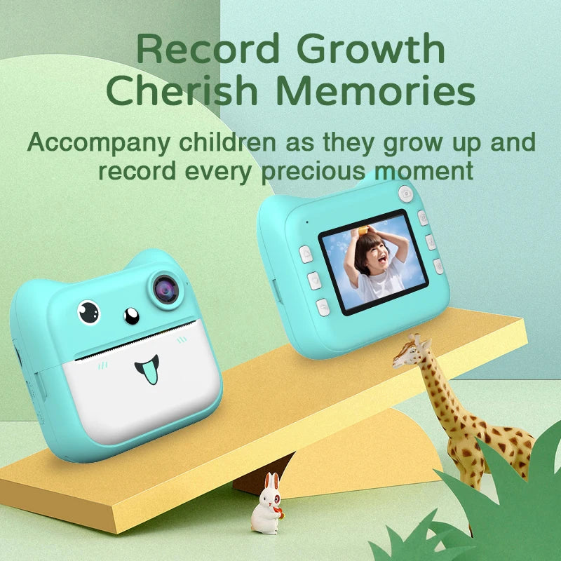 Kids Photo Camera Printer Mini Thermal Print Camera Children Digital Video Camera Toy Gifts for 4-12 Years Kids Girls Boys