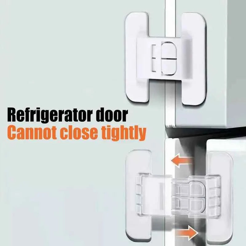 Refrigerator Locks Refrigerator Child Lock Self-Adhesive Fridge Closer Fixed Buckle for Glass Metal Protection Kids Adults Home