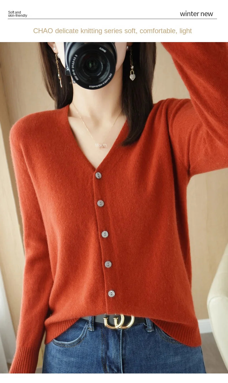Women Cardigans 2025 Autumn Winter Single Breasted Knitwears Long Sleeve Warm Knit Cardigan Korean Fashion Spring casual Sweater